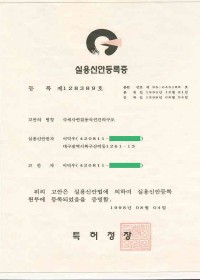 Certificate of Utility Model Registration No. 128389
